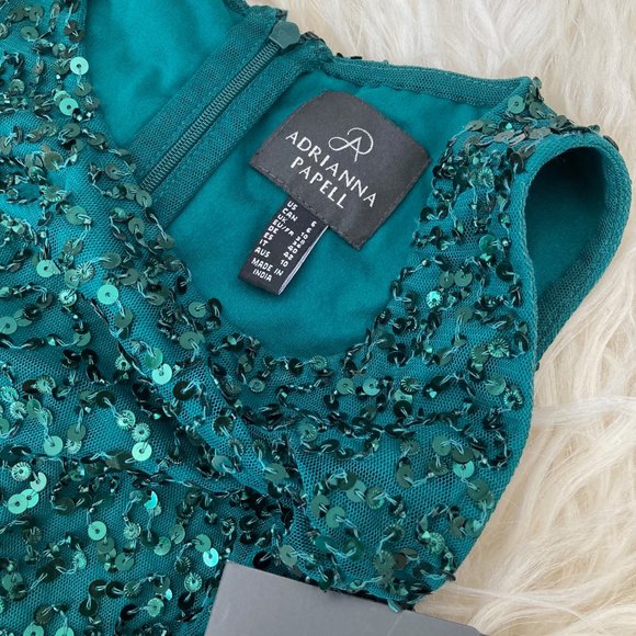 ADRIANNA PAPELL Sleeveless Short Sheath Dress - Picture 13 of 13